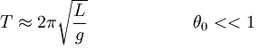 equation 1: T = 2 * pi * sqrt(L/g)